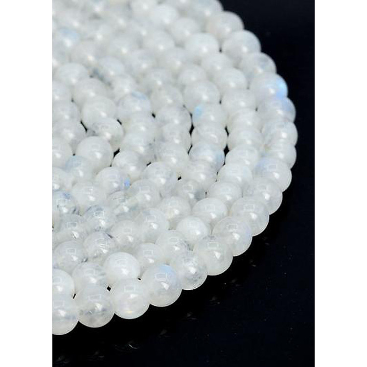 Hạt Đá Mặt Trăng (Moonstone) Tự Nhiên Ánh Cầu Vồng 4mm (Loại AB)