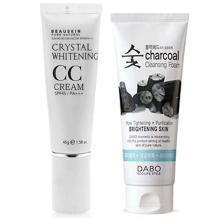 Combo 1 kem nền siêu mịn kiềm dầu CC Cream Beauskin Hàn quốc ( 45g) + 1 sữa rửa mặt Dabo ( 60ml) Hương ngẫu nhiên