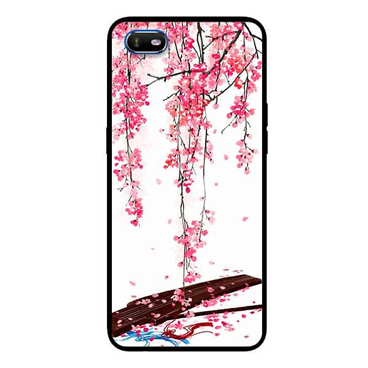 Ốp Lưng in cho Oppo A1K Mẫu Đàn Tranh Hoa Đào - Hàng Chính Hãng
