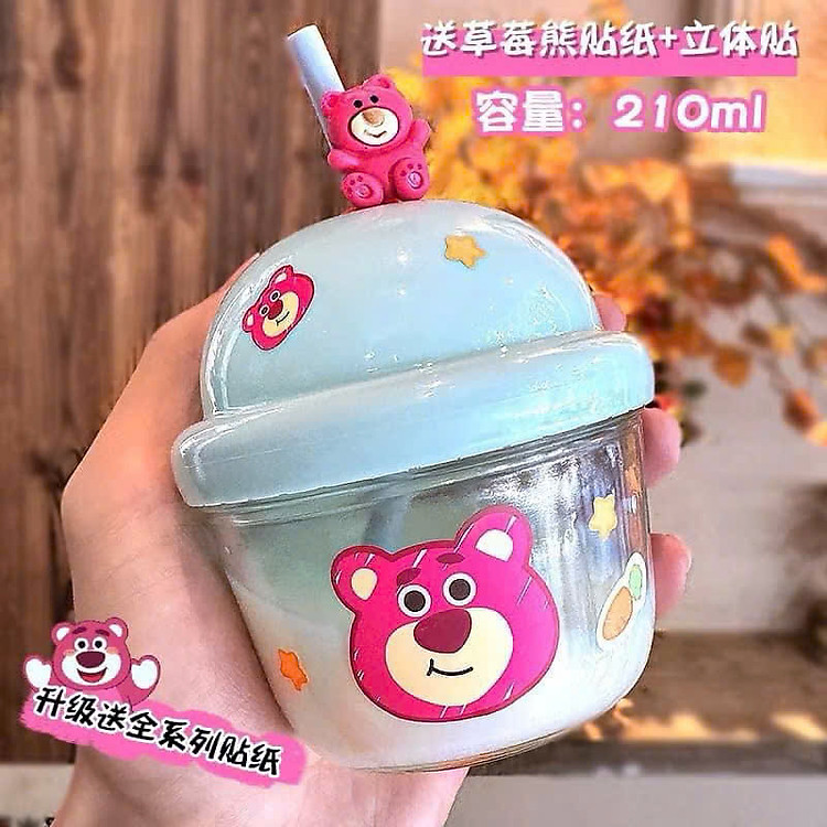 Cốc Thủy Tinh 210ml Cho Bé + Ống Hút Chính hãng Giá rẻ - Hình ảnh 5