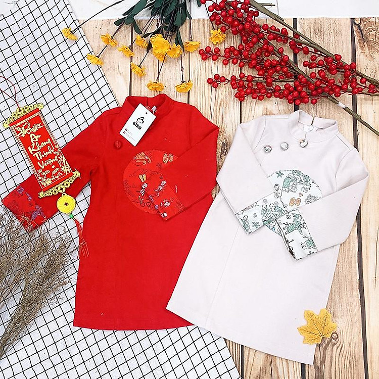 Áo dài cách tân, Áo dài chơi tết cho bé trai chất liệu cao cấp mẫu mới 2021 đủ size từ 8-32 kg