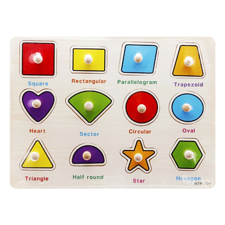 Bảng Ghép Hình Khối Núm Gỗ GCB BA104