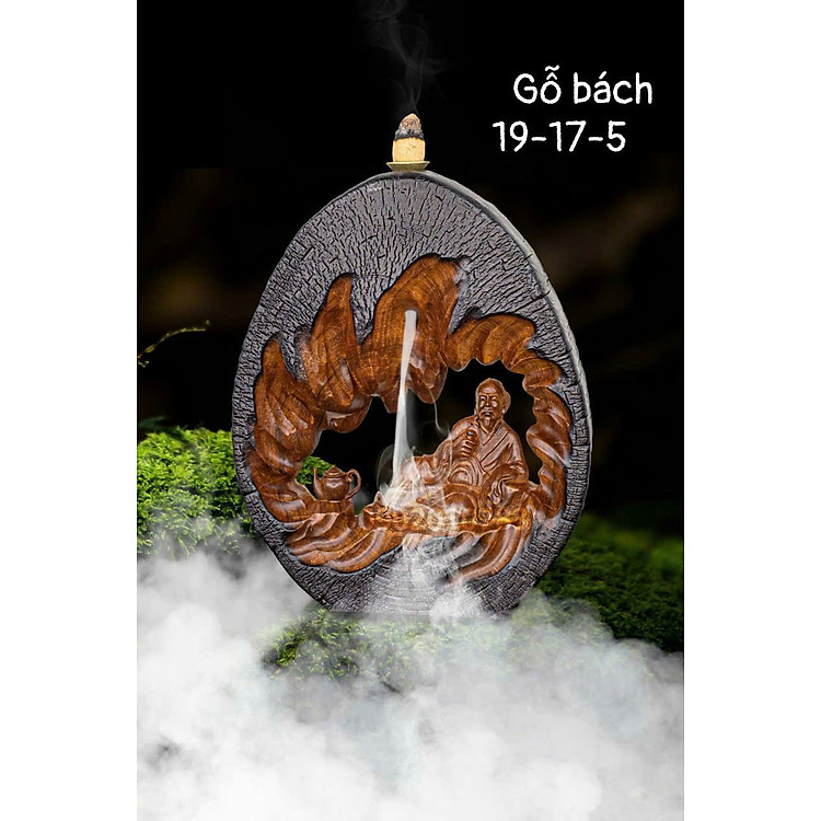 Tượng Ông Thần Trà Gỗ Bách Xanh (15×17×5cm)