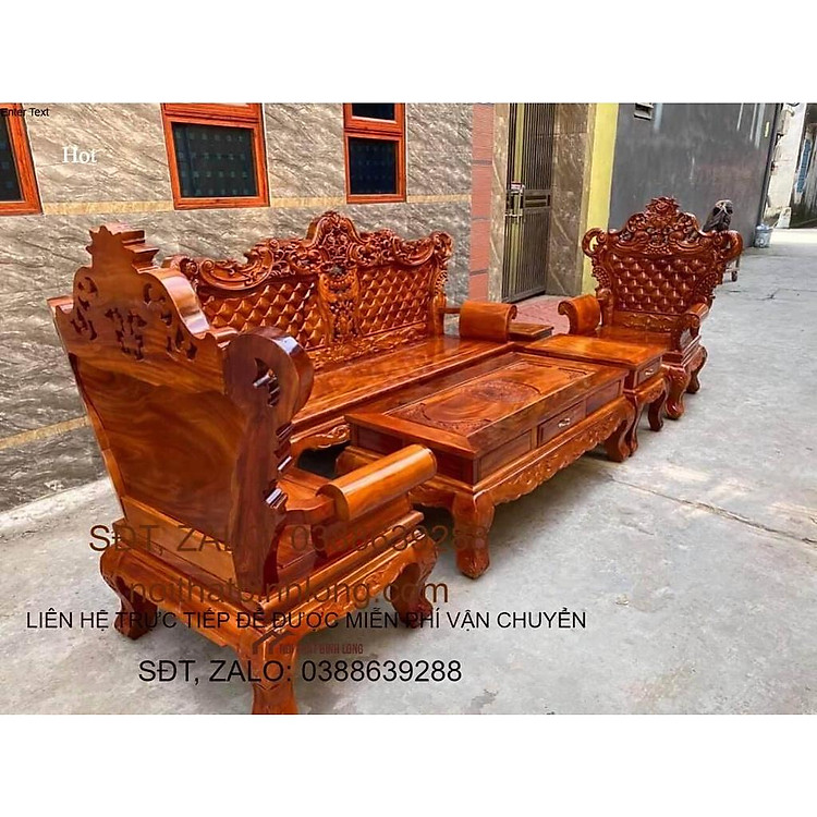 Bộ bàn ghế mẫu hoàng gia cổ điển rất sang trọng - Đồ Gỗ Bình Long 0388639288