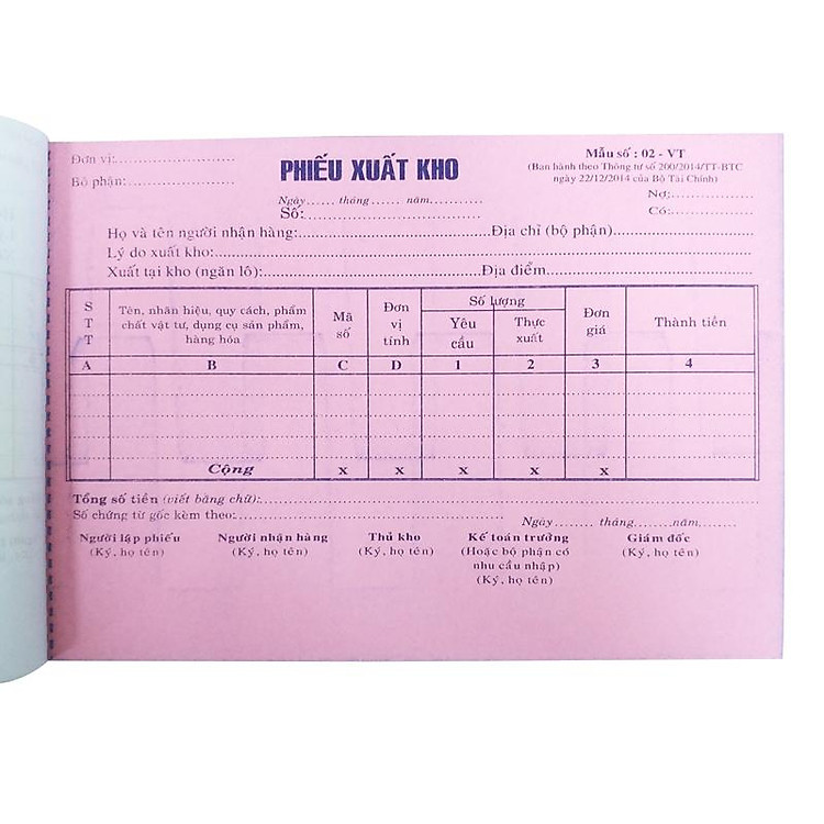 Phiếu Xuất Kho 3 Liên Nhỏ - Ảnh 6