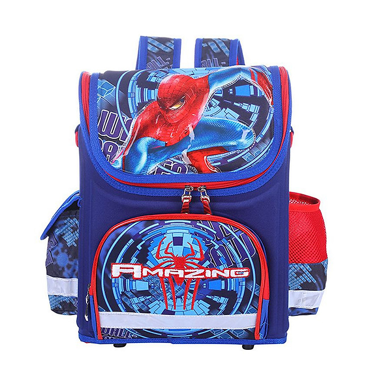 Balo chống gù lưng dạng hộp cho học sinh các cấp Spider Man