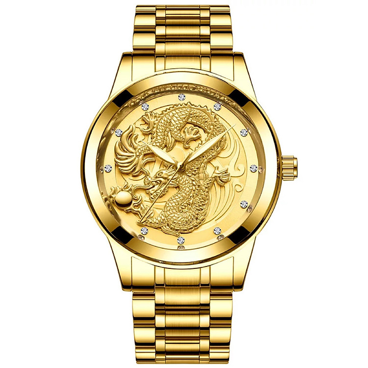 Đồng Hồ Nam Mặt Rồng Vàng Doanh Nhân Cao Cấp