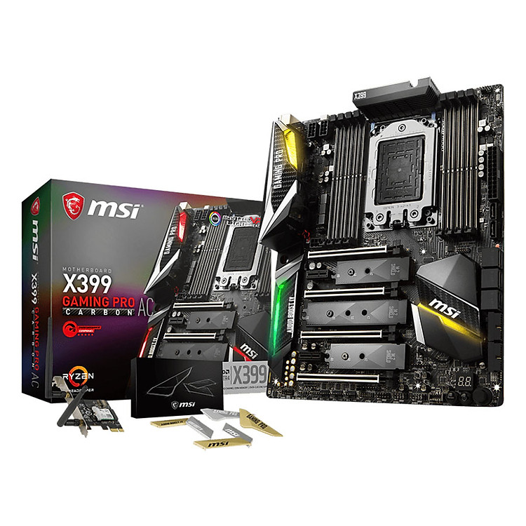 Bo Mạch Chủ Mainboard MSI X399 GAMING PRO CARBON AC Socket TR4 RGB - Hàng Chính Hãng