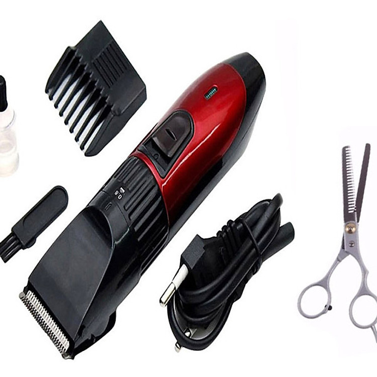 Tông đơ cạo râu, cắt tóc KM 730 kèm kéo cắt tỉa tóc