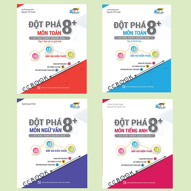 Combo sách đột phá 8+ thi THPT quốc gia khối D: Toán - văn - anh