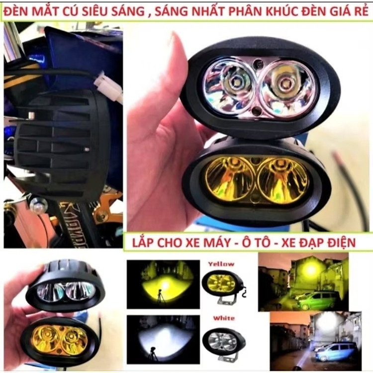 1 CÁI ĐÈN TRỢ SÁNG L2 SIÊU SÁNG LẮP XE MÁY ÔTÔ XE ĐIỆN
