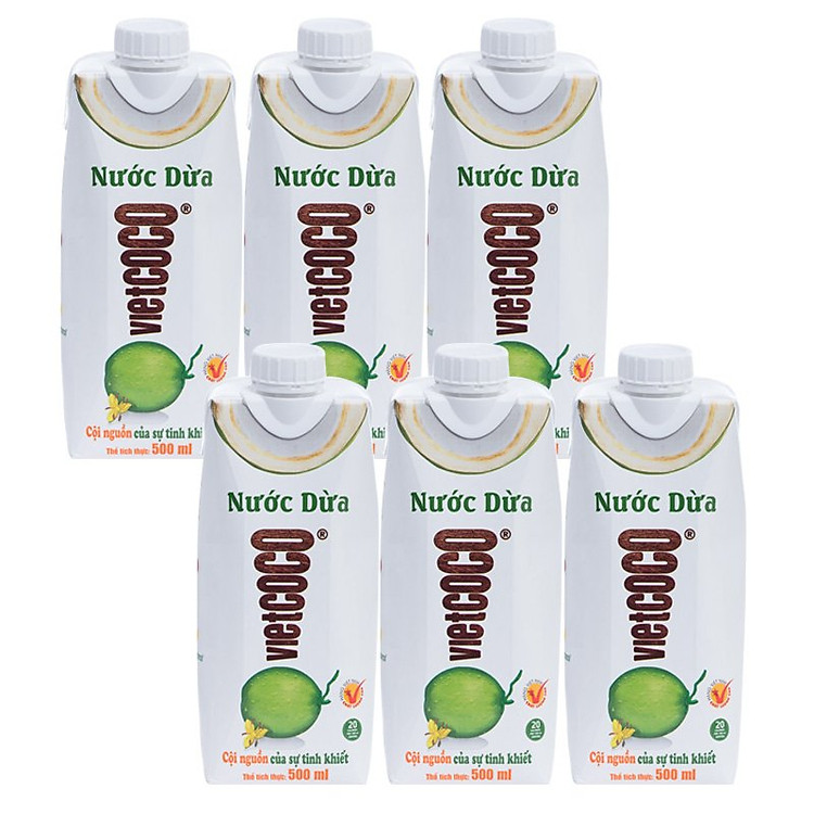 Combo 6 Hộp Nước dừa Vietcoco hộp 500ml