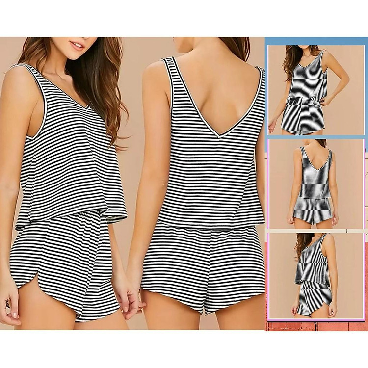 ĐỒ MẶC NHÀ THUN SÁT NÁCH SỌC NGANG VẢI THUN COTTON DƯỚI 65KS SIÊU MÁT KIỂU DÁNG DỄ THƯƠNG