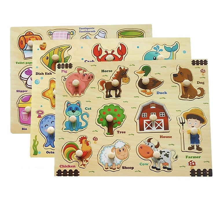 Bảng núm gỗ giáo dục sớm đa chủ đề Chính hãng Tiết kiệm - Hình ảnh 4