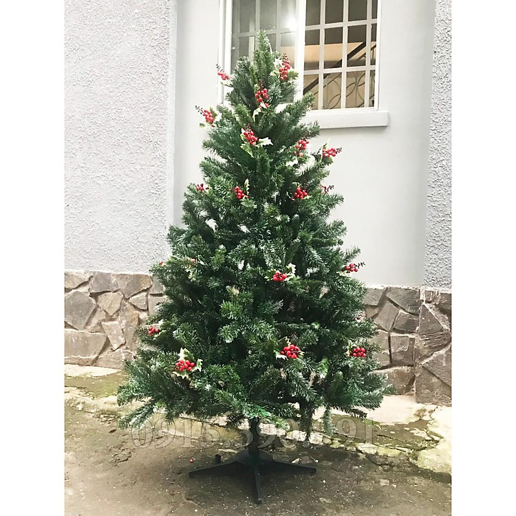 Cây thông noel 3 lá cao 150cm (tặng kèm 2 dây kim tuyến và 1 ngôi sao)