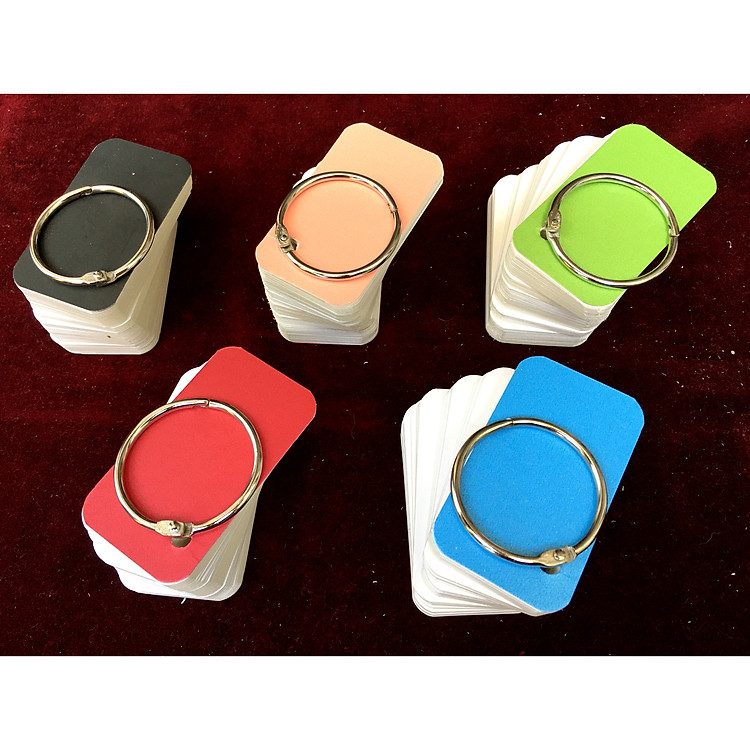 500 THẺ FLASHCARD TRẮNG SIÊU DÀY ivory 350gsm//bristol 350gsm 4X7cm bo 4 góc tặng kèm khoen 4cm và bìa ánh kim công nghệ 4D học tiếng nhật, anh, hàn (giao giấy ngẫu nhiên)