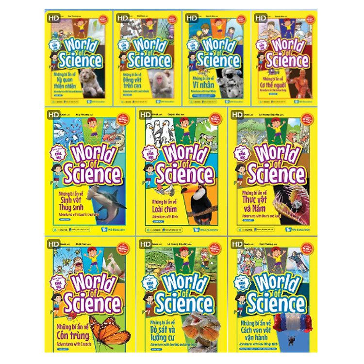 Combo 10 Cuốn World Of Science - Những Bí Ẩn Về Côn Trùng,Sinh Vật Thủy Sinh,Bò Sát Và Lưỡng Cư,Loài Chim,Thực Vật Và Nấm,Động Vật Trên Cạn,Kỳ Quan Thiên Nhiên,Vĩ Nhân,Cách Vạn Vật Vận Hành,Cơ Thể Người