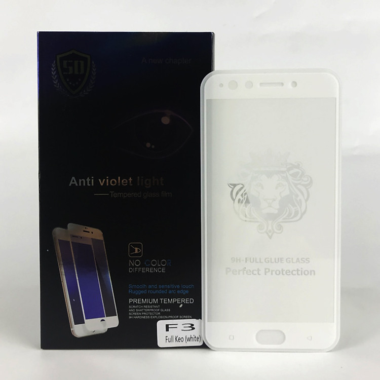 Kính Cường Lực 5D Full Màn Hình Cho Oppo F3 - Màu Trắng