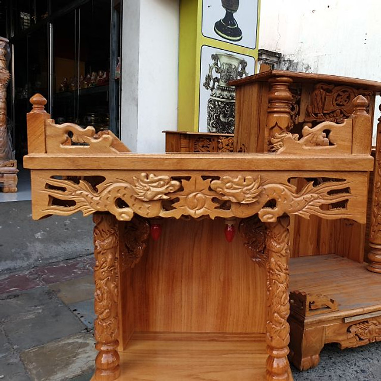Bàn thờ treo tường gỗ gõ đỏ ngang 60 cm