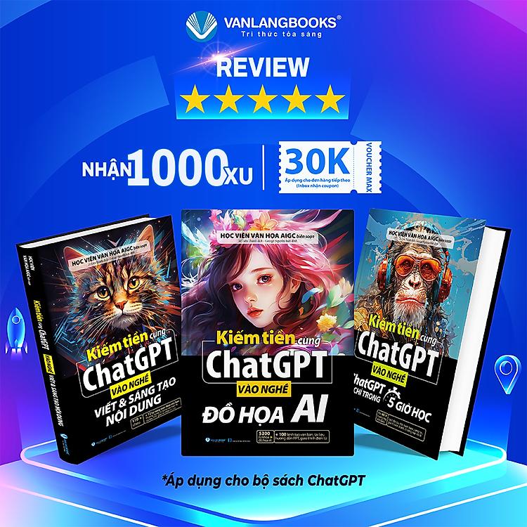 Bộ 3 Cuốn S&aacute;ch Kiếm Tiền C&ugrave;ng ChatGPT