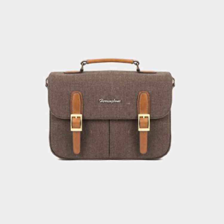 Túi máy ảnh Herringbone Canvas Satchel Medium - Brown color