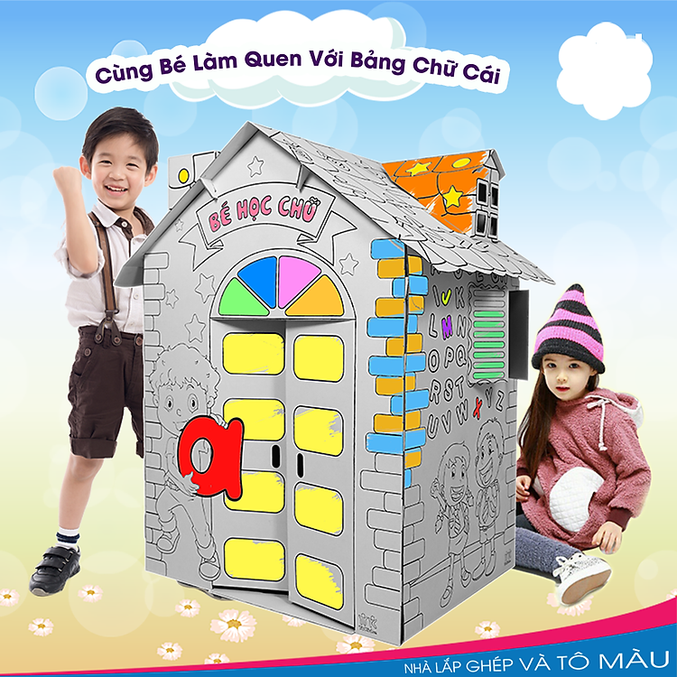 Đồ chơi nhà lắp ghép và tô màu Bảng Chữ Cái