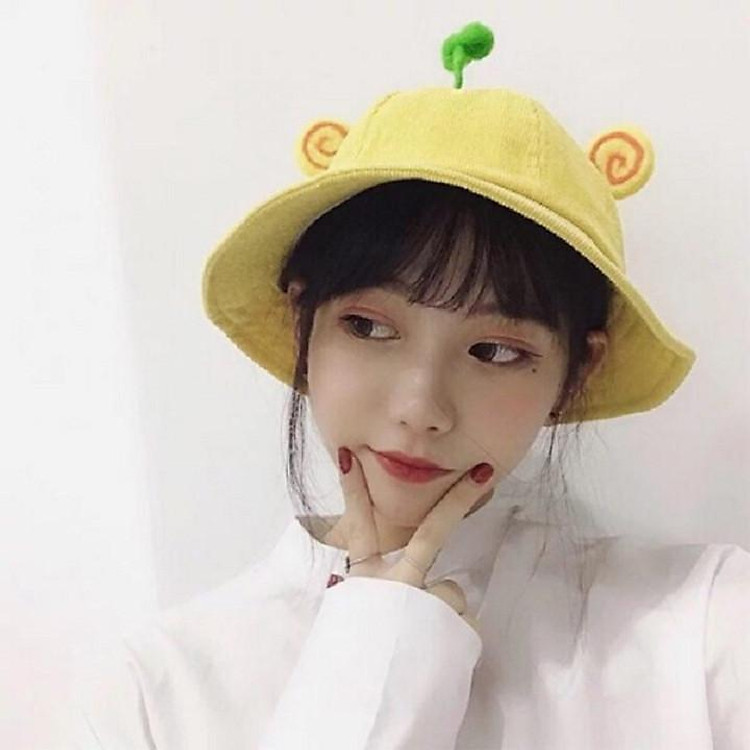 Mũ bucket có họa tiết mầm cây dễ thương