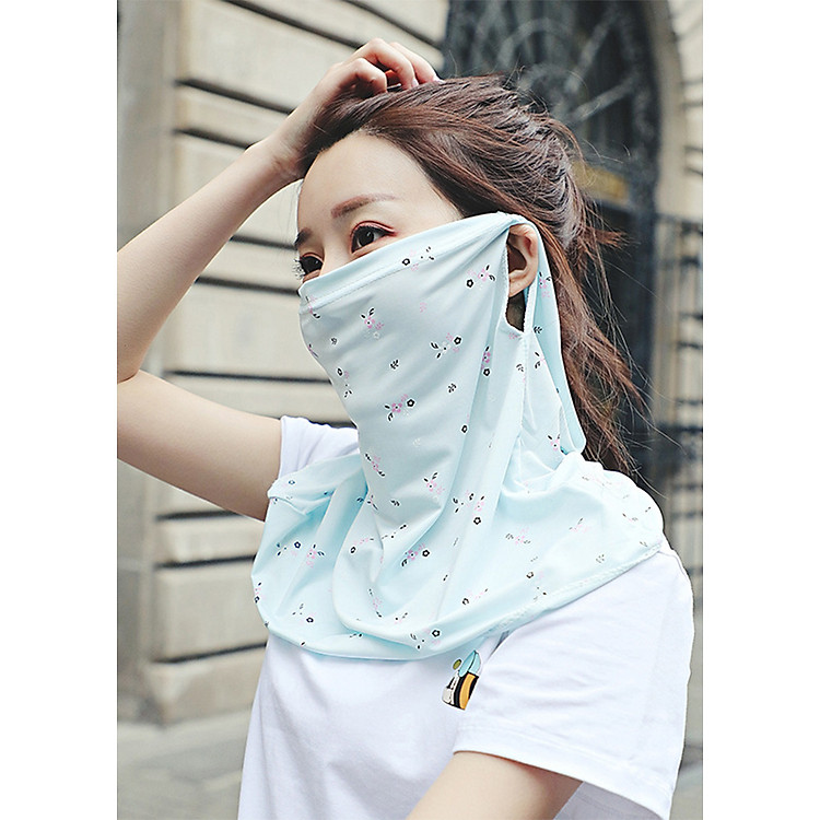 Khẩu Trang Chống Nắng Kiêm Khăn Choàng Cổ, Vải Polyeste Chống Tia UV Khói Bụi, Thoáng Mát
