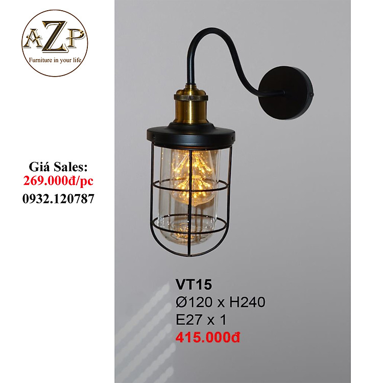 AZP - ĐÈN ỐP VÁCH / ĐÈN TRANG TRÍ / ĐÈN TREO TƯỜNG PHÒNG KHÁCH, PHÒNG NGỦ, NHÀ HÀNG, KHÁCH SẠN AZP-VT15 phong cách đương đại, hàng nhập khẩu AZP