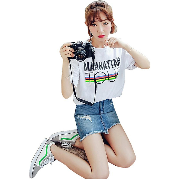 Áo thun nữ manhattan màu trắng d471 thương hiệu T&d