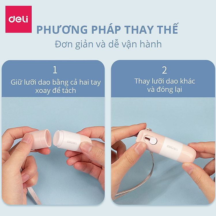 Bút Xóa Thông Tin Trên Bill Đơn Hàng Kèm Dao Rọc Giấy Deli JQ122 - Xám - Ảnh 7
