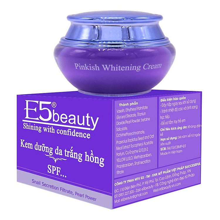 Kem dưỡng da trắng hồng E5 tím (18g)