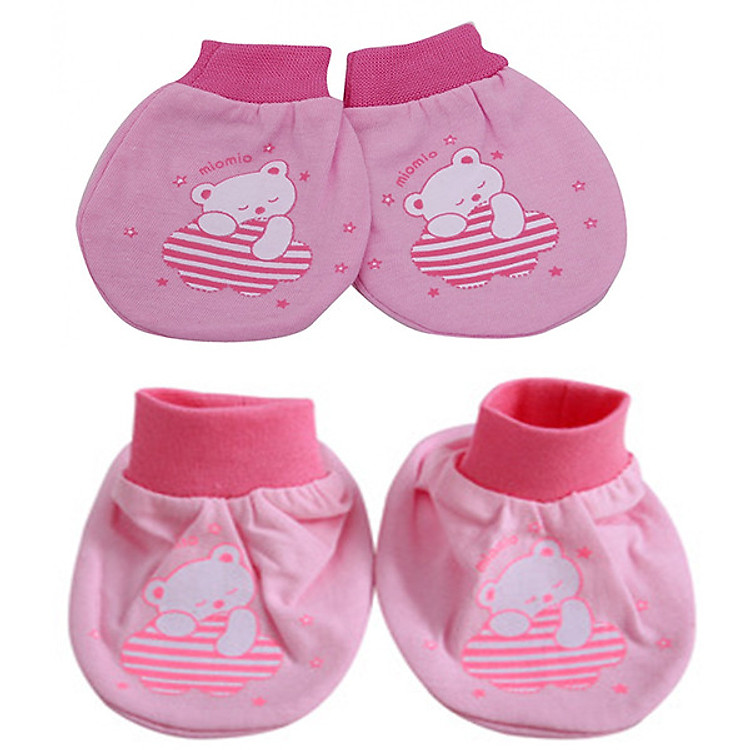 Set 5 đôi bao tay + 5 đôi bao chân bo gấu MIOMIO cho bé gái