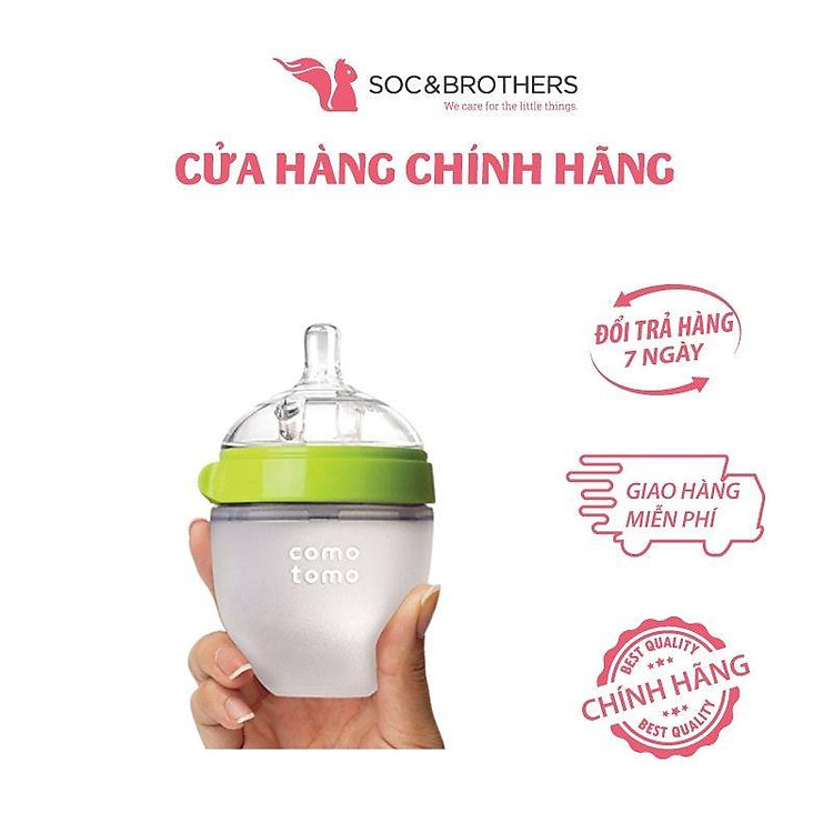 Bình sữa silicone Comotomo 150ml - Xanh Giá rẻ - Hình ảnh 3