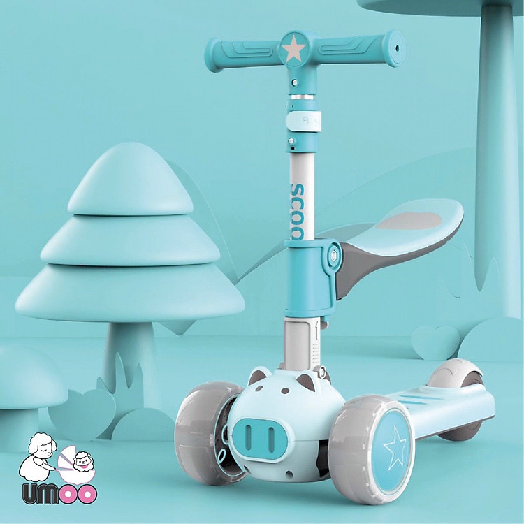 Xe Scooter Umoo cho Bé - Màu Xanh Chính hãng Ưu đãi - Hình ảnh 4