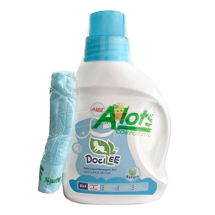 Dung Dịch Giặt Xả Quần Áo Em Bé 2in1 Docilee + Tặng Kèm Khăn