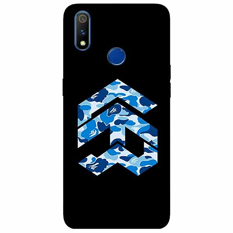 Ốp lưng in cho Realme 3 Pro Mẫu Năm Bape Xanh