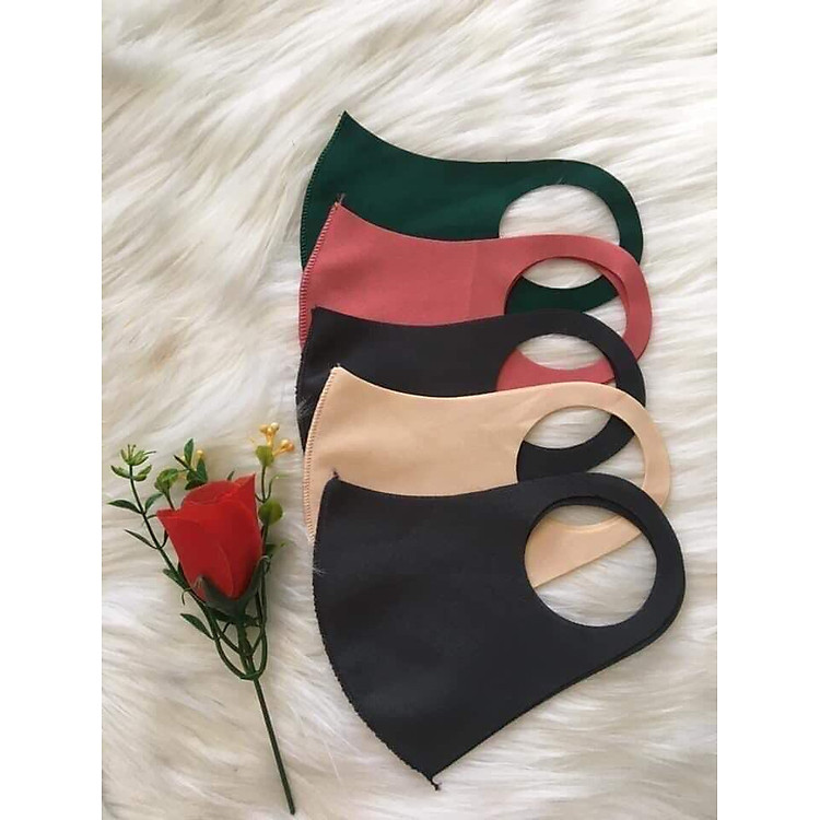 Combo 20 khẩu trang vải poly thun co giãn 4 chiều 3D