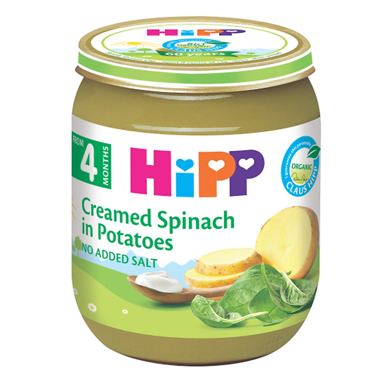 Dinh Dưỡng Đóng Lọ Rau Chân Vịt, Khoai Tây Và Sữa HiPP 125g - 4003