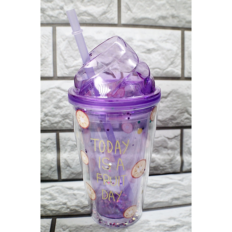 Ly Nhựa Kim Tuyến 500ml Kèm Ống Hút Chính hãng Tiết kiệm - Hình ảnh 3