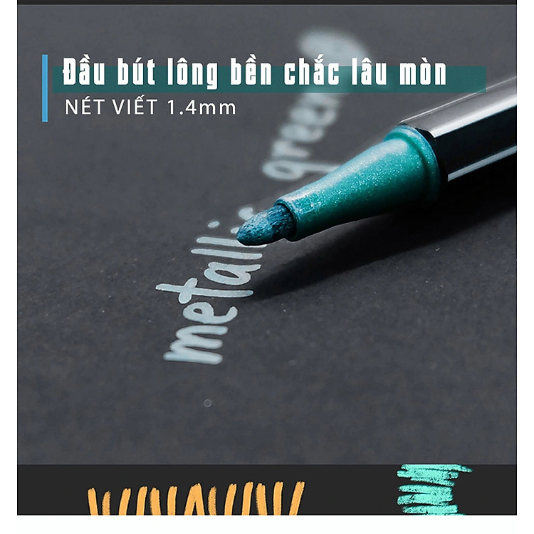 Bút Lông Màu Nhũ STABILO Pen68 Metallic 1.4mm (Nhũ xanh dương, Nhũ vàng) - Ảnh 3