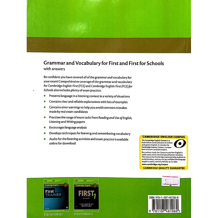 Grammar and Vocabulary for First and First for Schools Book with Answers and Audio - Ảnh 3