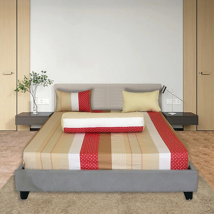 Bộ drap gối cotton phối màu Hometex