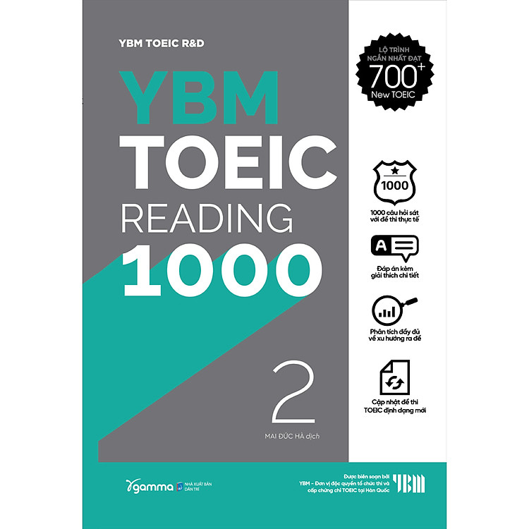 YBM Toeic Reading 1000 – Vol 2 (Tái Bản 2022)