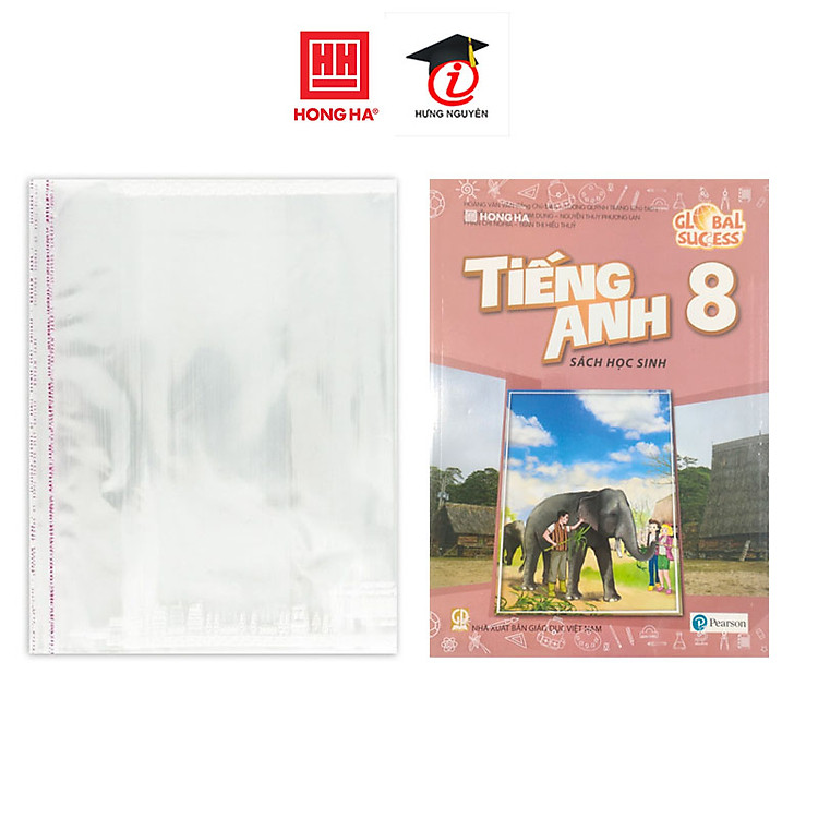 Bọc sách giáo khoa tiếng Anh nylon Hồng Hà (5 chiếc)