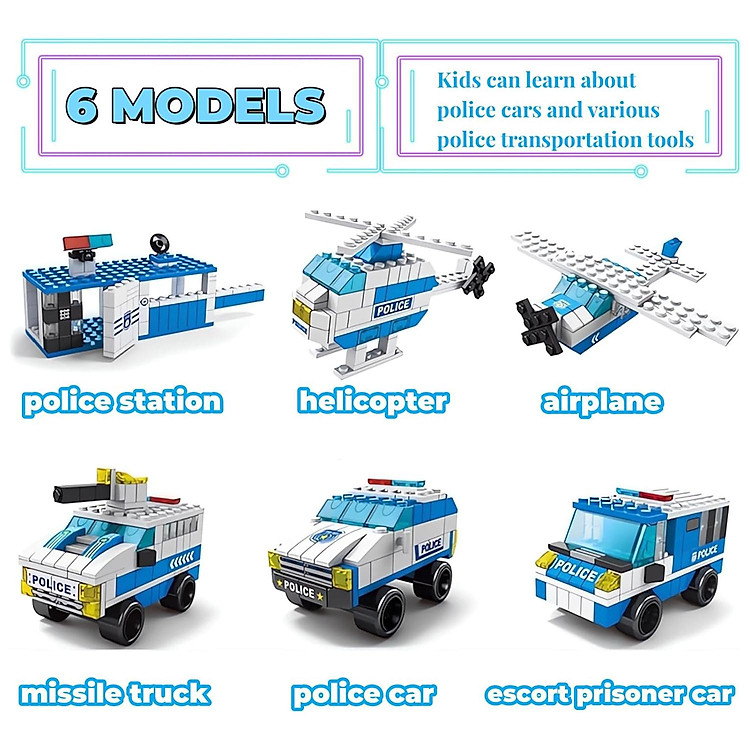 Đồ Chơi Lắp Ráp Xe Cảnh Sát 6 Trong 1 Chính hãng Tiết kiệm - Hình ảnh 5
