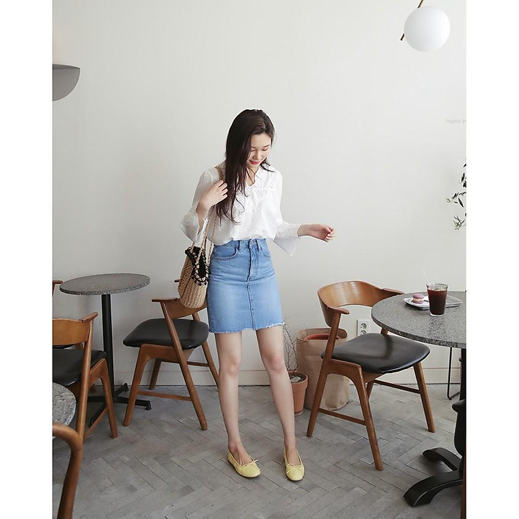 Chân váy jean ôm siêu co giãn cạp cao thoải mái khi mặc