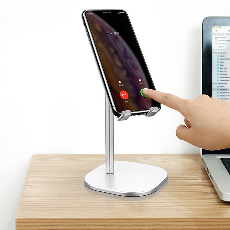 Giá đỡ kim loại đỡ điện thoại, ipad chất liệu hợp kim sang trọng, đế điều chỉnh được góc nhìn