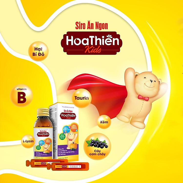 Siro Ăn Ngon Hoa Thiên KID 20 ống Chính hãng Giá rẻ - Hình ảnh 4