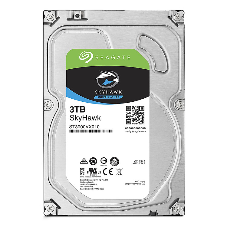 Ổ Cứng HDD Seagate Skyhawk 3TB 3.5 Sata 6Gb/s/64MB Cache/5900RPM - Hàng Chính Hãng